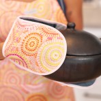Double Oven Mitt | Rainbow Spirit | Linen Double Oven Mitt | Rainbow Spirit | Linen